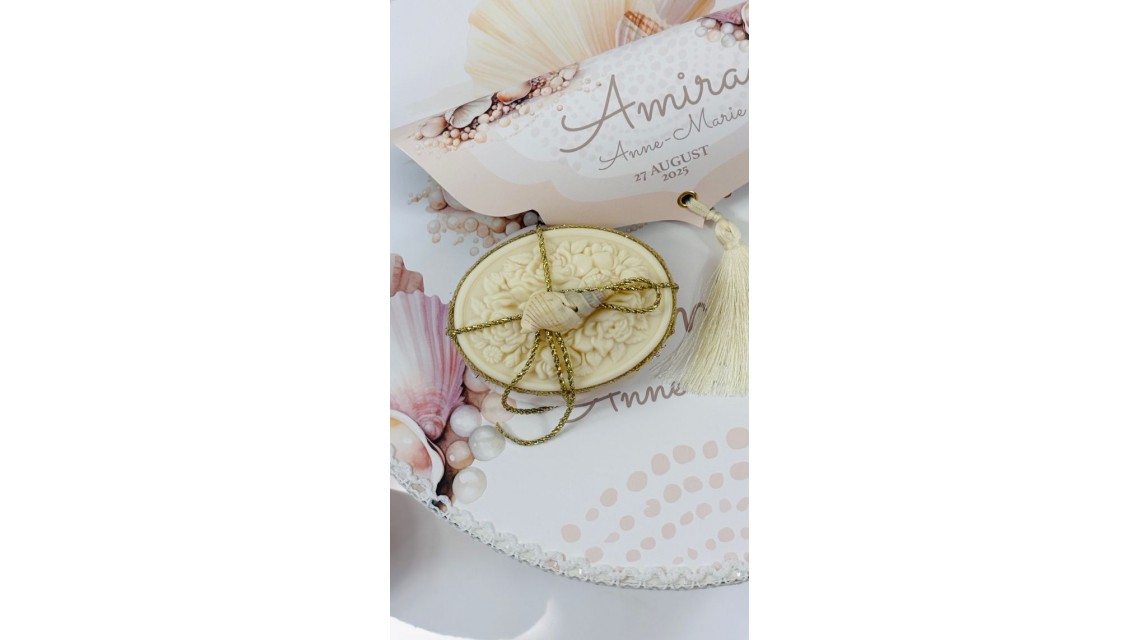 Trusou botez cu perle și scoici în nuanțe sand & peach – „Perle Marine” 15